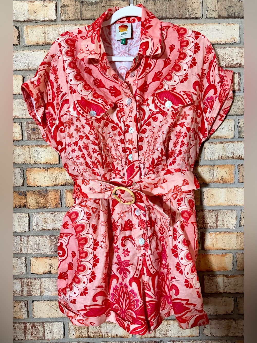 Farm Rio red romper M - Picture 2 of 5